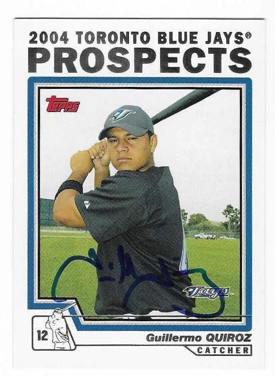 GUILLERMO QUIROZ 2004 TOPPS TRADED AUTOGRAPHED SIGNED # T102 TORONTO BLUE JAYS - Image 1 of 1