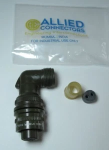ALLIED AEC 3108R 10SL 4S CIRCULAR CONNECTOR PLUG 2-PIN 90° ELBOW MILITARY SPEC - Picture 1 of 6