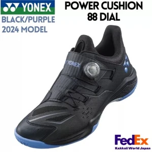 YONEX Badminton shoes POWER CUSHION 88 DIAL Black/Purple SHB88D3 537 2024 NEW!! - Picture 1 of 10