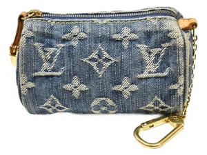 Louis Vuitton Trousse Speedy PM Monogram Denim M95082 Authentic Rank AB! - Picture 1 of 14
