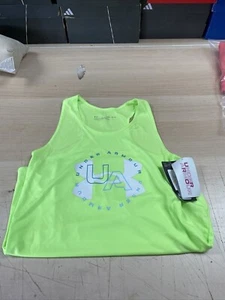 Under Armour Tech Big Logo Tank , Electro Green White - Youth Large B-13 - Picture 1 of 2