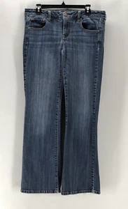 American Eagle Favorite Boyfriend Blue Jeans Womens 12 Long Low Rise Bootcut - Picture 1 of 16