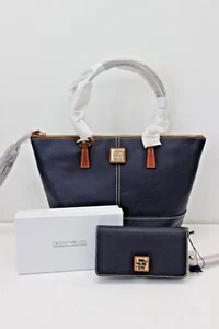 Borsa Dooney & Bourke Pebble Grain Small Tobi blu notte con portafoglio nuova con etichetta - Foto 1 di 4