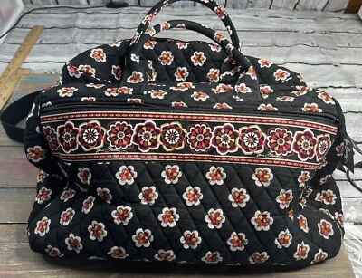 TOTE BAG VERA BRADLEY PIROUETTE BLACK WEEKENDER  OVERNIGHT DUFFEL SHOULDER STRAP - Image 1 of 4
