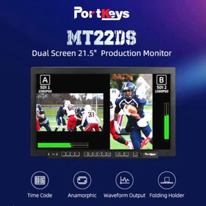 PortKeys MT22DS SDI HDMI Dual Screen 21.5" Production Monitor for Cameras DSLR - Picture 1 of 6