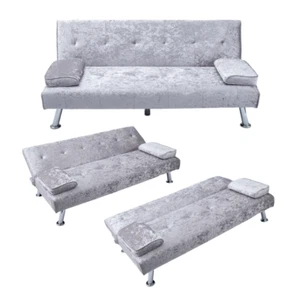 Sofa Bed Faux Leather Sofa Bed Recliner 3 Seater Luxury/Budget Modest UK - Picture 1 of 14