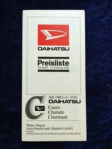 Daihatsu Preisliste Cuore Charade Charmant 02.1982 - Photo 1/2
