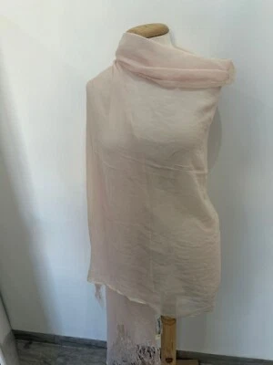 S12# dolce gabbana rectangle Silk pink scarf made in italy 80/36 inch has stain - Image 1 of 4