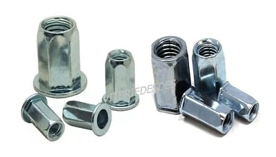 INSERTI ESAGONALI RIVETTI FILETTATI IN ACCIAIO ZINCATO M4 M5 M6 M8 M10 - Immagine 1 di 4