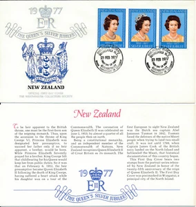 QUEEN'S SILVER JUBILEE EVENT COVER W/ INFO CARD NEW ZEALAND  #51 - Picture 1 of 1