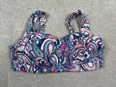 Top de bikini de natación multicolor acolchado talla 16W Raisins Curve para mujer Foto 1 de 4