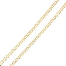 14K Yellow Solid Gold 2.5mm Flat Mariner Chain Necklace with Lobster Clasp