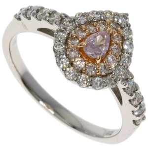 0.121ct Pink Diamond Diamond Ring Platinum PT950 18K 4.3g - Picture 1 of 9