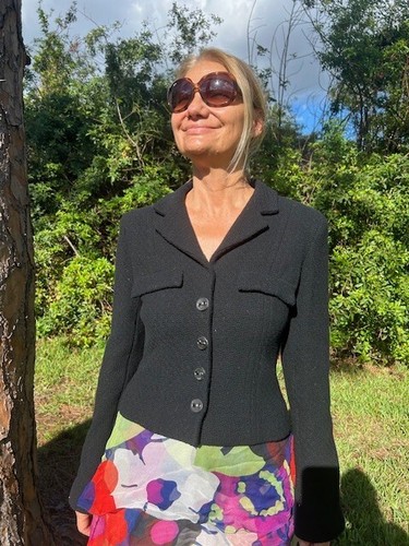 CHANEL GIACCA TWEED NERA ADERENTE LANA CASHMERE donna taglia 38