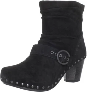 DANSKO SHOES NIKITA BLACK SUEDE ANKLE BOOT PULL ON CLOG BOOTIES 41 7702020200 - Picture 1 of 12