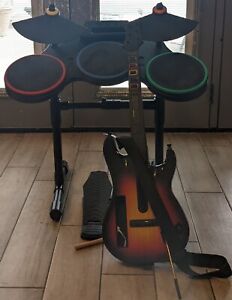 Guitar Hero World Tour Nintendo Wii Band BUNDLE DRUMS GUITAR FULLY TESTED *READ*