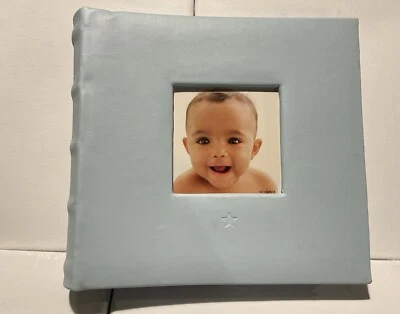 Hallmark Baby Blue Leather Photo Book - Holds 184 Photos - Image 1 of 4