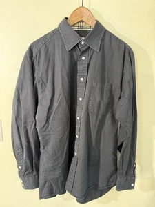 Burberry Brit Mens Black Collared Long Sleeve Formal Dress Shirt Size Large - Picture 1 of 4