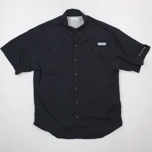 Columbia PFG Hemd Herren Medium schwarz Kurzarm Angeln Omni-Shade belüftet UPF - Bild 1 von 12