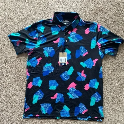 Camisa Polo Chubbies Para Hombre The Abs Tract Performance - Negra Talla XL Foto 1 de 4