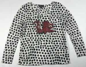 Blusa Gameday Couture Blanca Negra Lunares Carolina del Sur Gamecocks Pequeña - Imagen 1 de 9