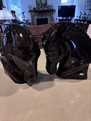 Винтажная статуя головы лошади Haeger большая скульптура глянцевая черная 14 дюймов ТОЛЬКО МЕСТНАЯ ПОЛИУРЕТАНОВАЯ - Изображение 1 из 4