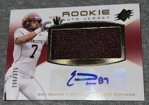 SPx Eric Decker RPA Rookie 2010 parche usado automático #’D 296/375! Broncos Jets! - Imagen 1 de 2