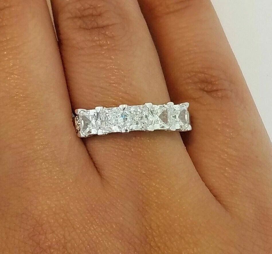 Alianza de boda anillo de aniversario de diamantes de 3,50 quilates de oro... - Imagen 1 de 4