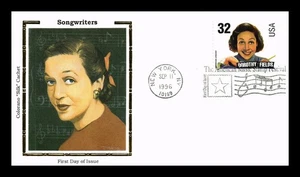 US COVER DOROTHY FIELDS SONGWRITERS LEGENDS OF MUSIC FDC COLORANO SILK CACHET - Picture 1 of 2