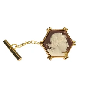 Corbata camafeo Sardonyx Shell de colección de Apolo en tono dorado - Imagen 1 de 2