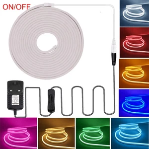 12V Neon LED Strip Flex Rope Light Waterproof DC Flexible Indoor Outdoor Lights - Picture 1 of 18