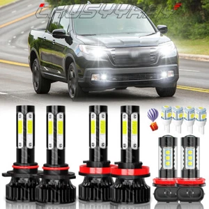 For Honda Ridgeline 2017-2019 2020 6X 6000K LED Headlight Hi/Lo Fog Light Bulbs - Picture 1 of 15