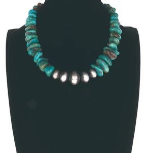 Collana turchese montagna turchese pepita turchese e perle argento di Daniel Coriz - Foto 1 di 3