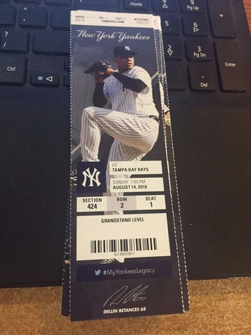 2016 NEW YORK YANKEES VS RAYS AARON JUDGE HR 8/14 Ticket Stub MARIANO RIVERA DAY Cover