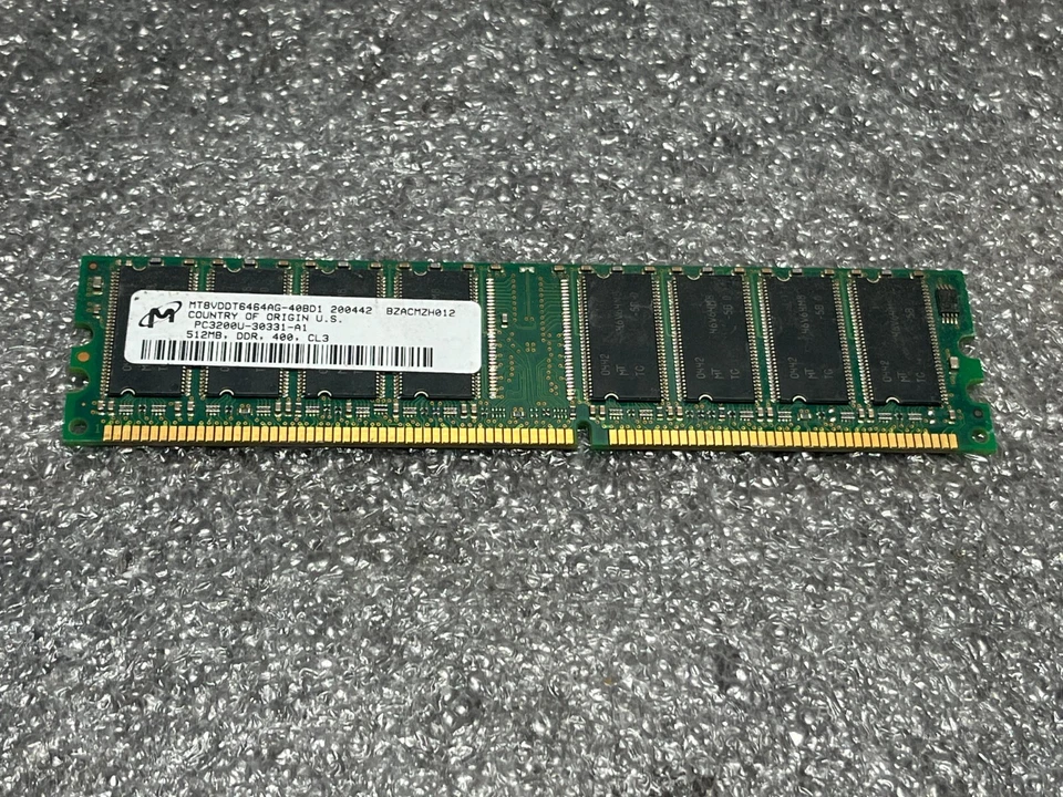 Micron MT8VDDT6464AG-40BD1 512MB PC3200U DIMM 400 MHz  Memory DDR - Image 1 of 3