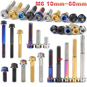 M6 Titanium Bolts 10mm~60mm Flange Inner Outer Hexagon Ti Torx Allen Head Screws - Picture 1 of 21