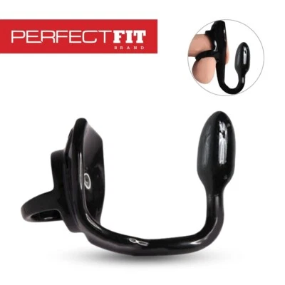 Anillo para el pene potenciador de la erección del pene pequeño Armour Tug Lock + tapón para glúteos de orgasmo anal Foto 1 de 4