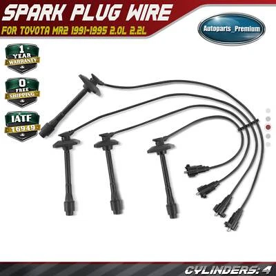 Juego de 4 cables de bujía para Toyota MR2 1991 1992 1993 1994 1995 2,0 L 2,2 L Foto 1 de 4