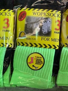 work SOCKS hi vis orange/black sucks green/black socks 83% cotton Mens Australia - Picture 1 of 4