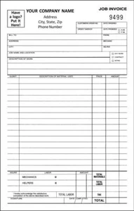 250 Work-Order Job Invoices/ Numbered / 2 Part Carbonless / 5.5 x 8.5 TMG012 - Picture 1 of 1