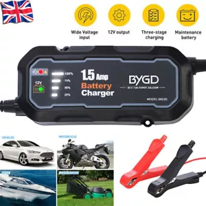 12V SAE Automatic Car Battery Charger Maintainer Trickle Float Repair AGM/GEL UK - Picture 1 of 12
