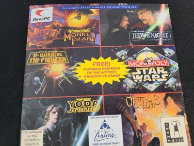 LucasArts Demo Disc CD 1997 PC Games Star Wars Jedi Knight Yoda Stories X-Wing - Image 1 of 2