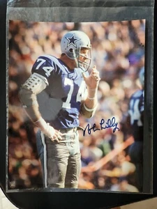 DALLAS COWBOYS BOB LILLY SIGNIERT 8 X 10 FOTO HOF 1980 DOOMSDAY VERTEIDIGUNG POSE - Bild 1 von 1
