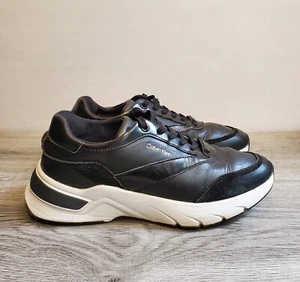Calvin Klein 'Elevated Runner' Black Leather Trainers Size Uk 5 EU 38 - Picture 1 of 7