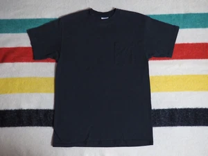 VTG 90s TULTEX Faded Grunge Black Blank Pocket Tee T-Shirt USA L - Picture 1 of 6