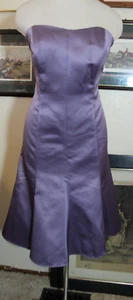 Davids Bridal purple lavender satin bridesmaids evening cocktail dress 12 - Picture 1 of 4