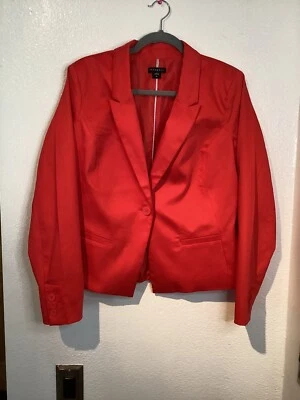 METAPHOR Mujer Blazer Naranja Talla 12 Ropa Profesional Forrado Bolsillos Único Botón Foto 1 de 4