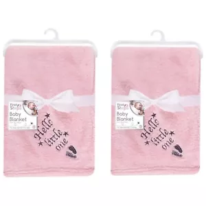 2 x Coperta in Morbido Pile Neonato Carrozzina Culla Mosè Cestino Ragazza Ragazzo Unisex - Foto 1 di 3