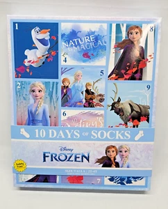 Disney Frozen Princess Toddler 2-4 Girls 10 Days of Socks Advent Calendar NEW - Picture 1 of 2