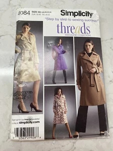 Simplicity Sewing Pattern 4084 Coat From Threads Magazine Collection Sz 6-14 UC - Picture 1 of 4